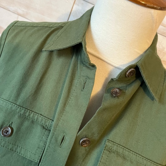 NWT J.Crew size 00 utility shirt dress in green - Picture 5 of 12